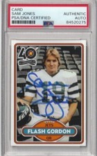 STCC Flash Gordon Sam J Jones New York Jets 40th signed autograph card PSA DNA 2