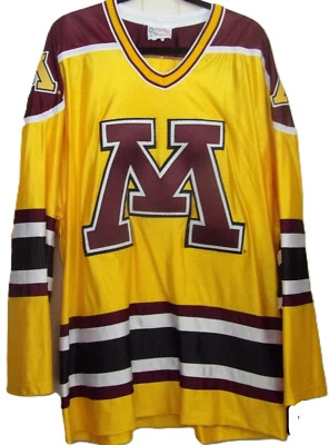 Minnesota Golden Gophers -Koronis Sports Apparel -Hockey Jersey- XXL Gold SEWN - Image 1 of 4