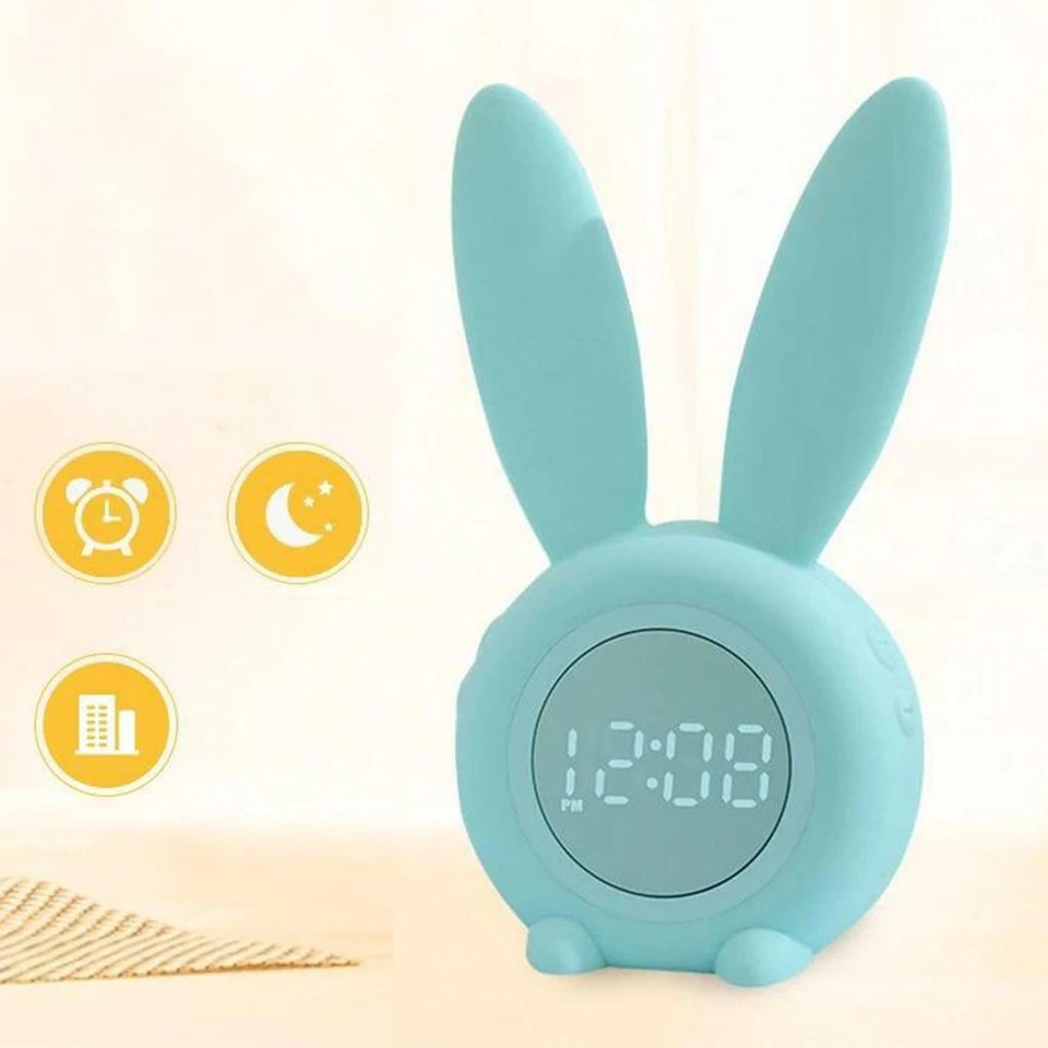 Cute Kids Alarm Clock Smart Night Light Children Sleep Trainer Boy Girl Bedroom - Image 1 of 1