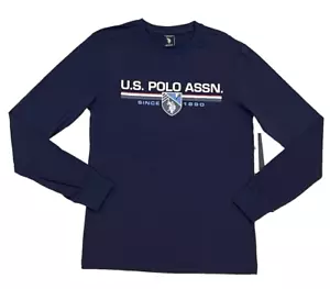 US Polo Assn Player USPA Big Logo Long Sleeve Crewneck Classic Tee T Shirt XXL - Picture 1 of 5