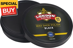 Premium Black Wax Shoe Polish – 100 ml (3.38 oz) High-Gloss Shine for Leather Sh - Picture 1 of 7