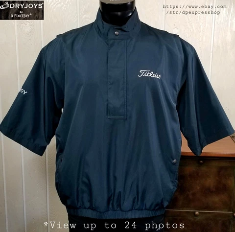 DryJoys By FootJoy TITLEIST S/Sleeve Half Zip Rain Wind DK Teal Jacket Sz M Cover