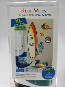 RoomMates Peel & Stick Wall Decals SURFBOARD Plus 10 Reusable  Roommates Surf's  - Picture 1 of 9