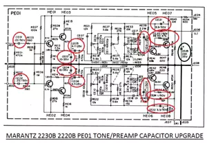MARANTZ 2230B 2220B PE01 TONE/PREAMP CAPACITOR UPGRADE - Picture 1 of 2