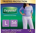 Depend Night Defense Incontinence Underwear for Women, Disposable, Blush, Lar...