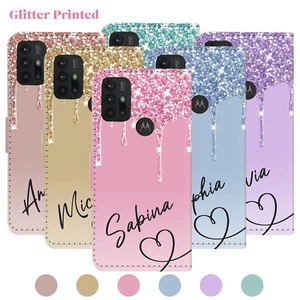 Personalised Leather Stand Wallet Case Cover For Motorola Moto G Stylus G Power - Picture 1 of 84