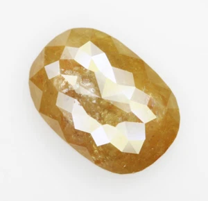 3.32 Ct Natural Oval Cut Loose Diamond Yellow Color Rustic Diamond for Ring - Picture 1 of 15