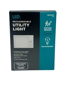 LED Rechargeable Utility Light Soft White 3000K Daylight 5000K w/ Motion Sensor - Picture 1 of 5