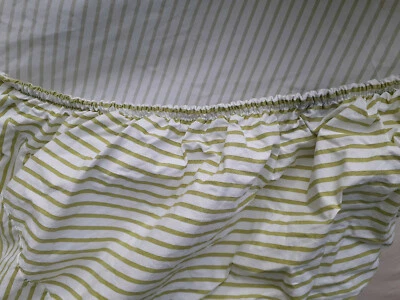 Sábana Ajustable Ralph Lauren Verde Rayas Queen 100% Algodón Bolsillos Profundos-Nueva Foto 1 de 4