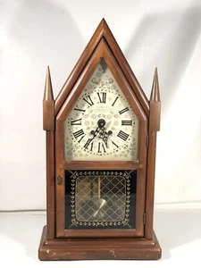Antique New England Clock Co 2120 8 Day Steeple Mantle Clock Display Made In USA - Bild 1 von 12