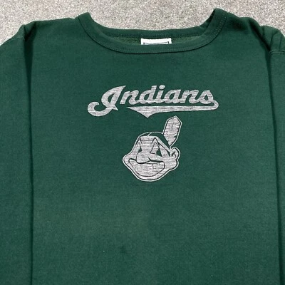 Suéter de los Indios de Cleveland Sudadera de Colección de Béisbol MLB Verde Mediano para Mujer Foto 1 de 4