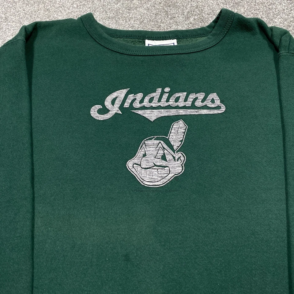 Cleveland Indians Sweater Women Medium Green MLB Baseball Vintage Sweatshirt - Image 1 of 4