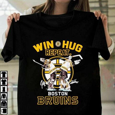 Jeremy Swayman And Linus Ullmark Win Hug Repeat Boston Bruins T-Shirt all size Cover