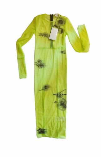 Vestito abito dress trasparente Stretch luxury brand 1017 Alyx 9SM yellow fluo