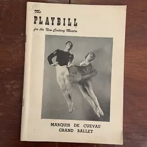 Spielzettel für New Century Theater Marquis de Cuevas Grand Ballet 1950 Ephemera - Bild 1 von 9