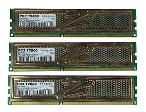 OCZ Gold Series 6GB Kit (3x2GB) PC3-12800 1600MHz DDR3 SDRAM DIMM OCZ3G1600LV6GK - Picture 1 of 2
