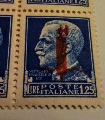 Regno Francobollo Vittorio Emanuele Blu Lire 1.25 - Immagine 1 di 3