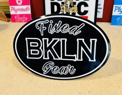 Customizable City Fixed Gear Cycling Acrylic Wall Sign - Many Sizes/Colors Bikes - Image 1 of 4