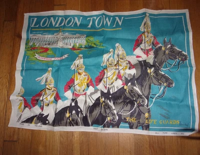 London Town Buckingham Palace The Life Guards NOS Leinen Geschirrtuch Lamant - Bild 1 von 2