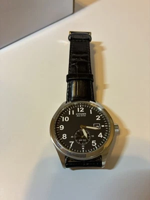 Citizen Eco-Drive WR100 Watch Men's with Black Crocodile Leather Band Working - Image 1 of 4