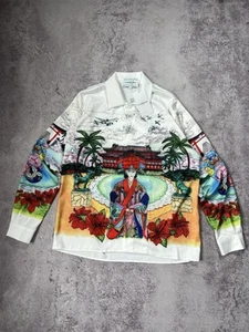 Casablanca Silk Shirt Holiday Style MF20 – Large – Vibrant Japanese Print - Picture 1 of 13