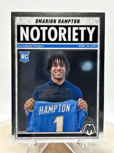 2025 Mosaic Omarion Hampton RC NOTORIETY #20 Los Angeles Chargers Rookie - Bild 1 von 3