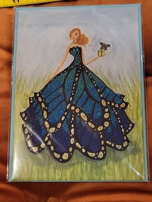 2 Papyrus Birthday Cards Butterfly Wing Dress & Fashion Card Sparkly A5 - Image 1 of 4