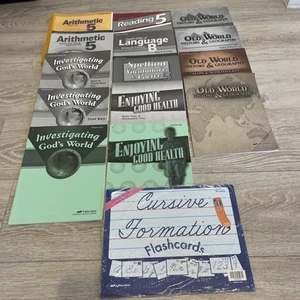 ABEKA 5th Grade Teacher Key Lot With Cursive Formation Flash Cards - Picture 1 of 21