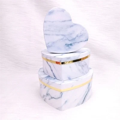 Caja de flores de mármol celebridad melocotón en forma de corazón INS Internet regalo de cumpleaños Foto 1 de 4