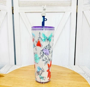 Starbucks Spring Easter 24oz Tumbler Cup With Lid Straw White Purple - Picture 1 of 24