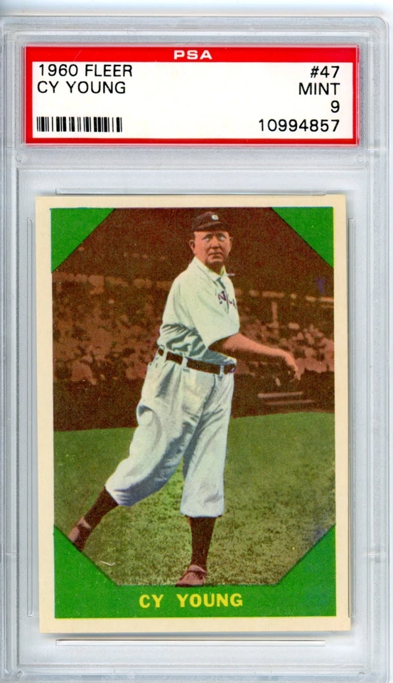 Коллекционные бейсбольные карточки 1960 Fleer Cy Young 47 PSA вскрытие 9 упаковок - Изображение 1 из 1