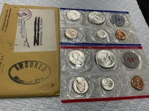1961-P&D U.S. Mint 10 Coin Set With Envelope - Picture 1 of 2