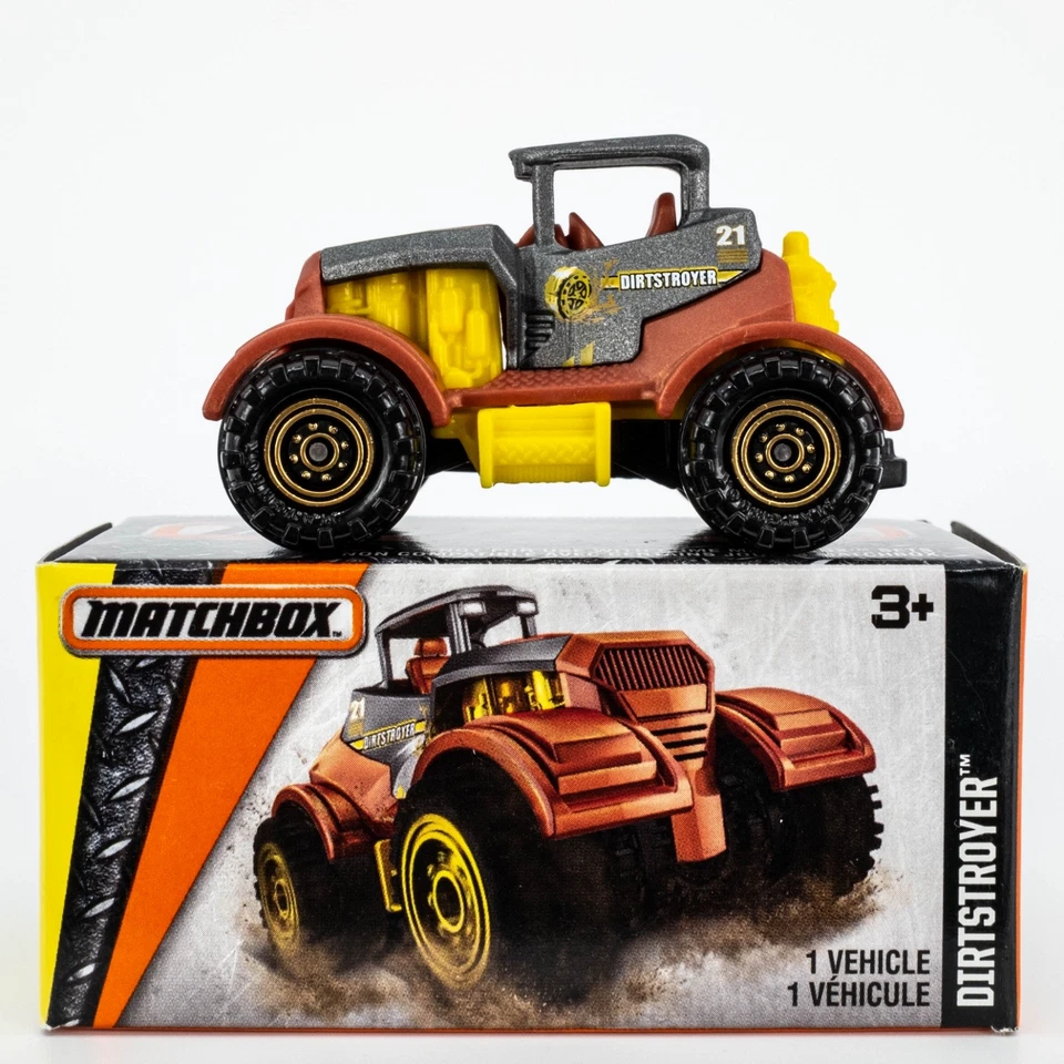 2016 Matchbox Power Grabs #36 Dirtstroyer™ MATTE GREY METALLIC | YELLOW | FSB - Image 1 of 1