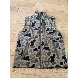 DUX Waterfowl Co. Camo Vest Men Large Softshell Full Zip Pockets Outdoor - Picture 1 of 8