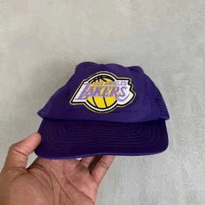 VTG LA Los Angeles Lakers Trucker Cap Mens OS Purple Preowned - Picture 1 of 6
