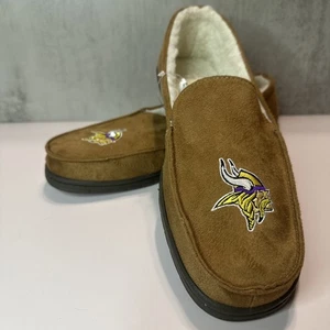 MINNESOTA VIKINGS NFL Herren Braun Mokassin Slipper, Größe: L (11-12) Neu mit Etikett - Bild 1 von 10