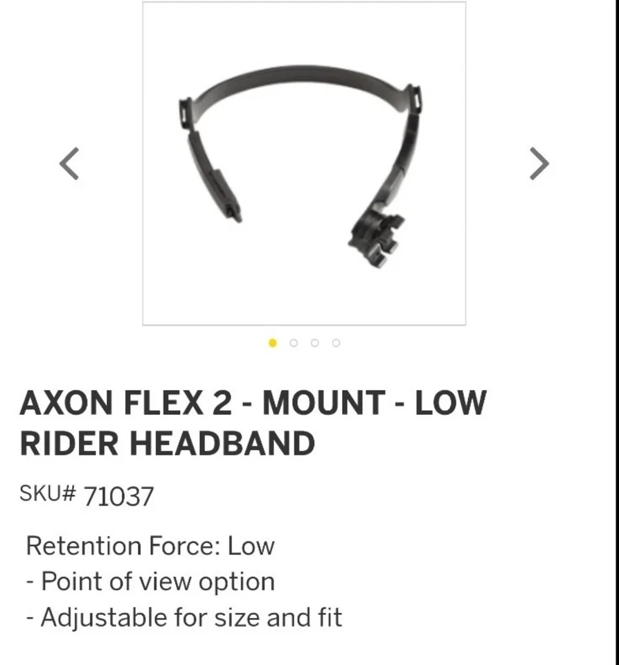 AXON FLEX 2 - MOUNT - LOW RIDER HEADBANDSKU# 71037 - Image 1 of 1