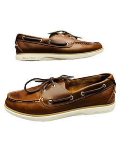 EUC Cole Haan GrandPrø Windward Boat Shoes Men Size 8.5 Leather Style C38876 - Picture 1 of 9