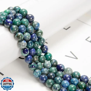 Land Long 95pcs(2 Strand/Set) 8mm Phoenix Chrysocolla Lapis Lazuli Healing Cr - Picture 1 of 5