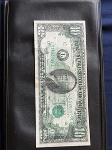1977 Rare Misprint Ten Dollar Bill , Five Errors,fold,doubling & More - Picture 1 of 2