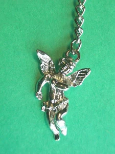 Metal Key Chain * Key Ring * Beautiful Bright Silver CHERUB or ANGEL * New - Picture 1 of 1