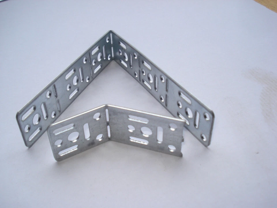 Equerre fixation acier pliable ajustable angle variable pour charpente lot de 2 - Photo 1/4