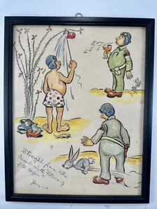 Herc Ficklen Original Art Political Cartoon World War 2 Military Bourbon Whiskey - Picture 1 of 9