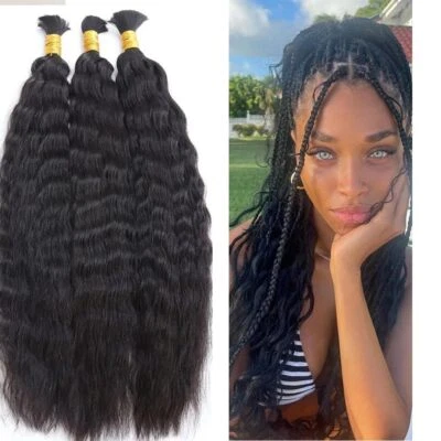 Brazilian Human Hair Bulk for Braiding Wet And Wavy No Weft Bulk Hair Extensions - Image 1 of 4