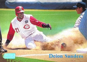 1998 Stadium Club #225 Deion Sanders Cincinnati Reds Baseball Card - Picture 1 of 2