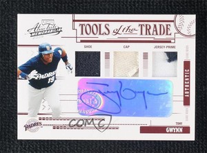 2005 Playoff Absolute Memorabilia Triple Red Prime Materials /5 Tony Gwynn Auto