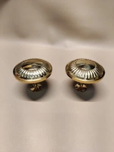 2 VINTAGE RUNDE MASSIVE MESSING GARDINEN RAFFHALTER - Bild 1 von 6