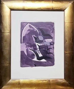 Georges Braque NIGHT BIRDS Original Lithograph Framed Contemporary Modern Art - Picture 1 of 3