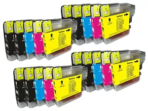 20 CARTUCCE LC-980 LC-1100 PER BROTHER DCP 145C 165C 185C MFC 250C MFC 5890CN - Foto 1 di 5