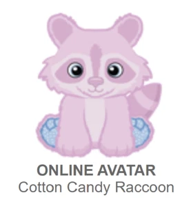 Webkinz Classic Cotton Candy Raccoon *Code Only* (~messaged~) - Picture 1 of 3